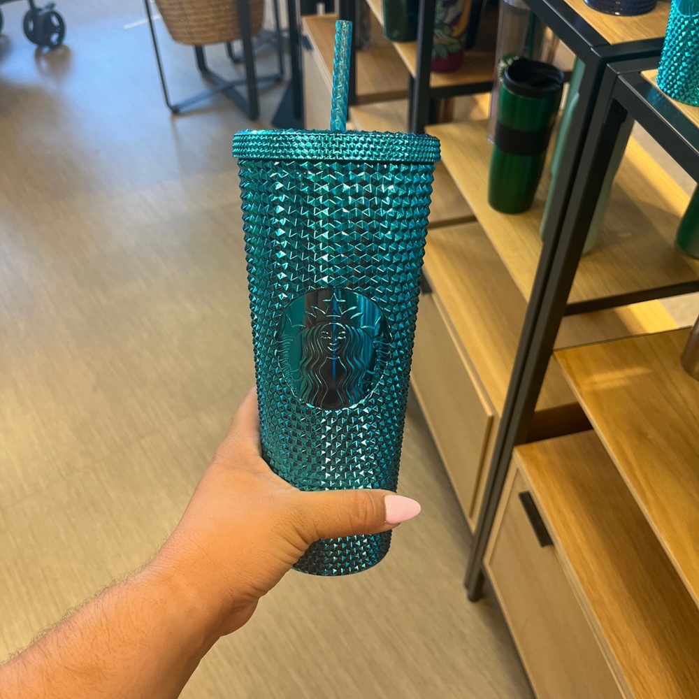 Starbucks Summer 2023 Teal Bling 24oz Cold Cup